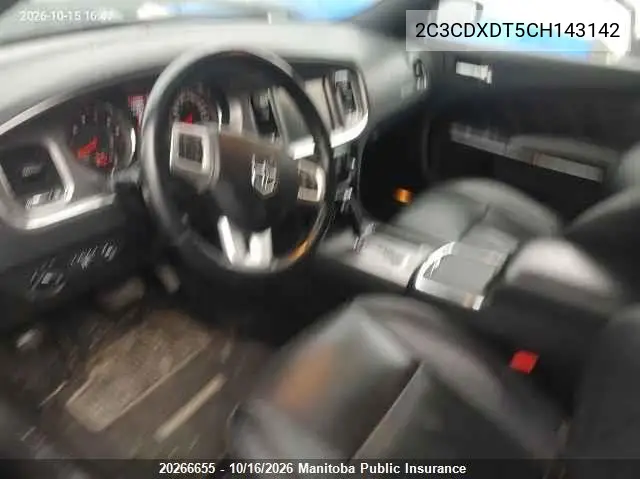 2012 DODGE CHARGER VIN 2C3CDXDT5CH143142 — фото 5