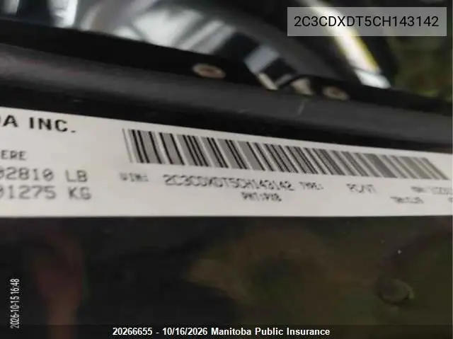 2012 DODGE CHARGER VIN 2C3CDXDT5CH143142 — фото 9