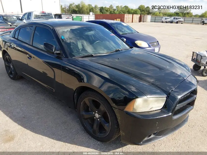 DODGE CHARGER 2012, VIN 2C3CDXHGXCH183231