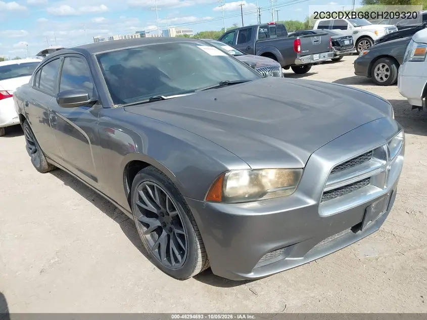DODGE CHARGER 2012, VIN 2C3CDXBG8CH209320