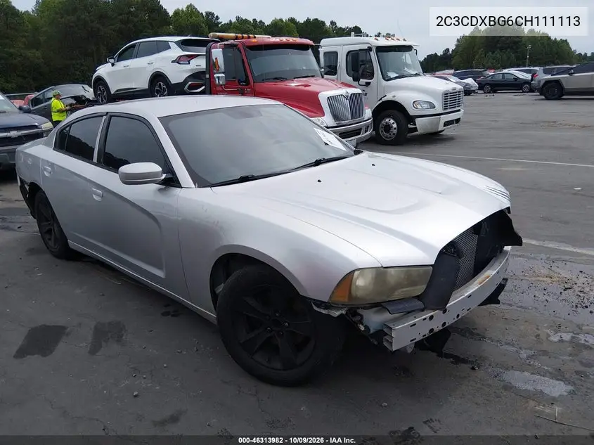 DODGE CHARGER 2012, VIN 2C3CDXBG6CH111113