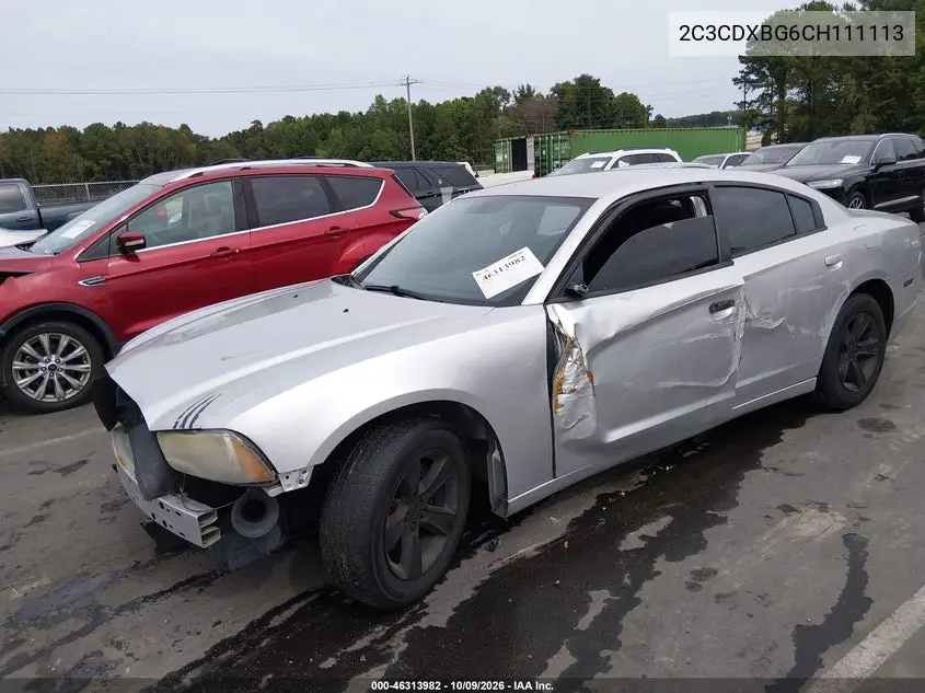 2012 DODGE CHARGER VIN 2C3CDXBG6CH111113 — фото 2