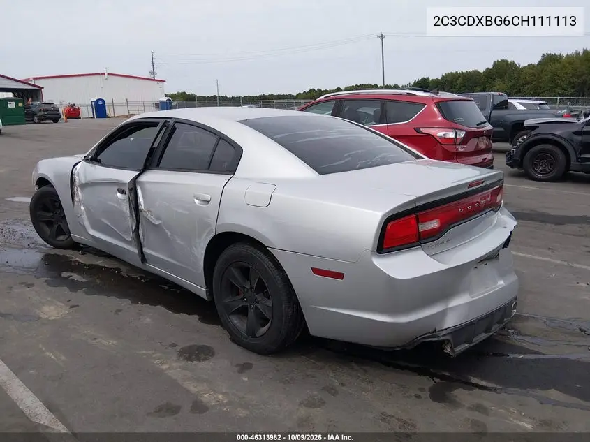 2012 DODGE CHARGER VIN 2C3CDXBG6CH111113 — фото 3