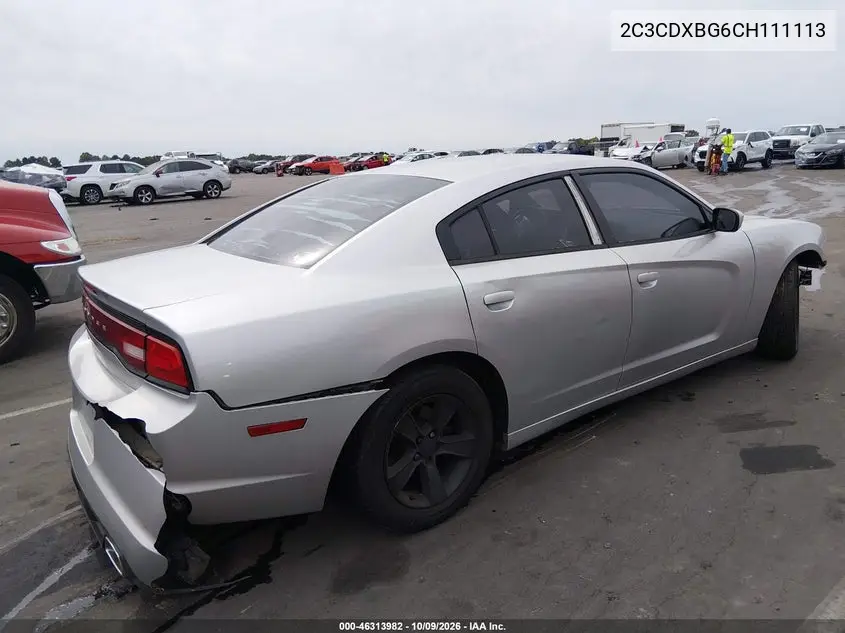 2012 DODGE CHARGER VIN 2C3CDXBG6CH111113 — фото 4