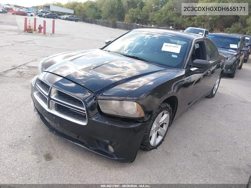2013 DODGE CHARGER VIN 2C3CDXHGXDH655171 — фото 2