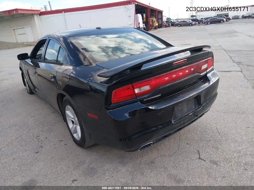 2013 DODGE CHARGER VIN 2C3CDXHGXDH655171 — фото 3