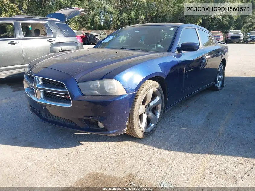 2013 DODGE CHARGER VIN 2C3CDXHG9DH560570 — фото 2