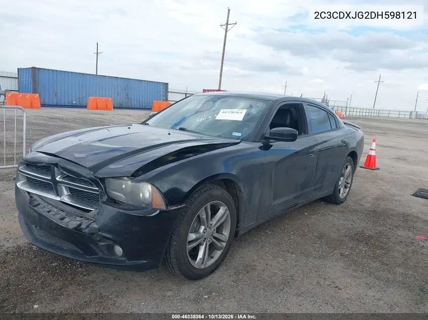 2013 DODGE CHARGER VIN 2C3CDXJG2DH598121 — фото 2