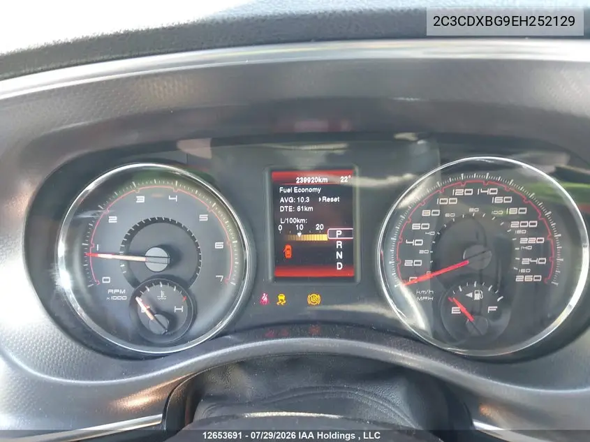 2014 DODGE CHARGER VIN 2C3CDXBG9EH252129 — фото 7