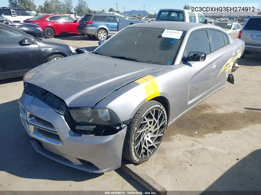 2014 DODGE CHARGER VIN 2C3CDXHG3EH274912 — фото 2