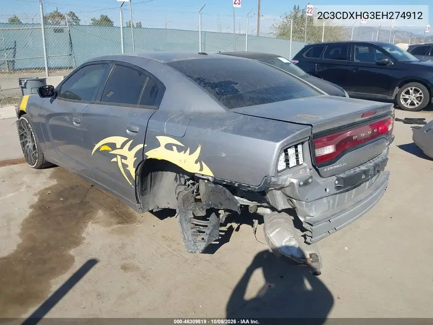 2014 DODGE CHARGER VIN 2C3CDXHG3EH274912 — фото 3