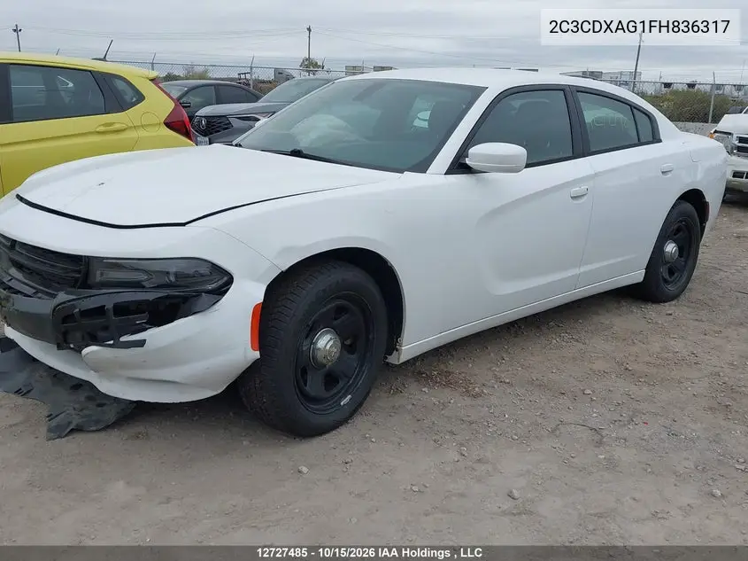 2015 DODGE CHARGER VIN 2C3CDXAG1FH836317 — фото 2