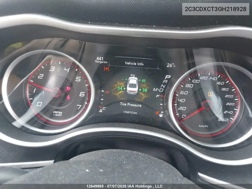2016 DODGE CHARGER VIN 2C3CDXCT3GH218928 — фото 7