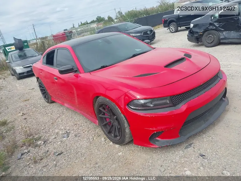 DODGE CHARGER 2016, VIN 2C3CDXL9XGH112402