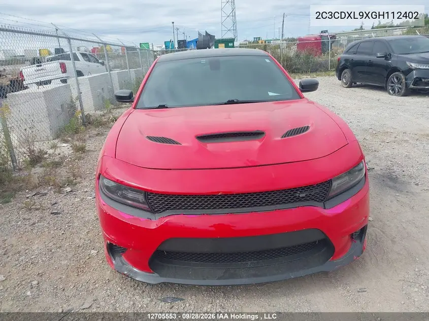 2016 DODGE CHARGER VIN 2C3CDXL9XGH112402 — фото 12