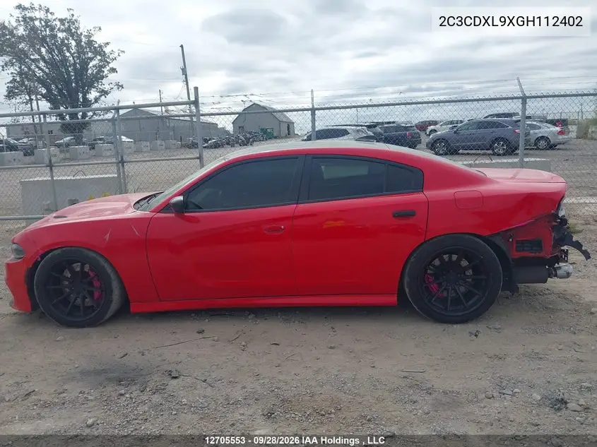 2016 DODGE CHARGER VIN 2C3CDXL9XGH112402 — фото 14