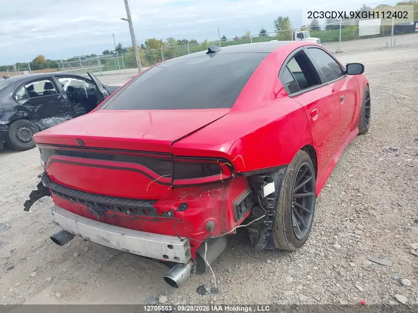 2016 DODGE CHARGER VIN 2C3CDXL9XGH112402 — фото 4