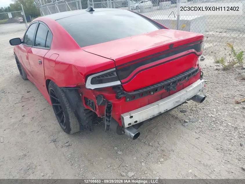 2016 DODGE CHARGER VIN 2C3CDXL9XGH112402 — фото 6