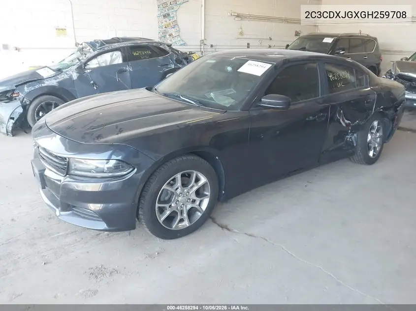 2016 DODGE CHARGER VIN 2C3CDXJGXGH259708 — фото 2