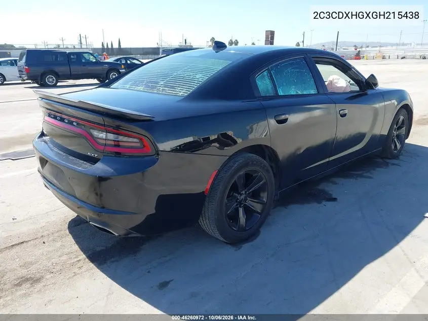 2016 DODGE CHARGER VIN 2C3CDXHGXGH215438 — фото 4
