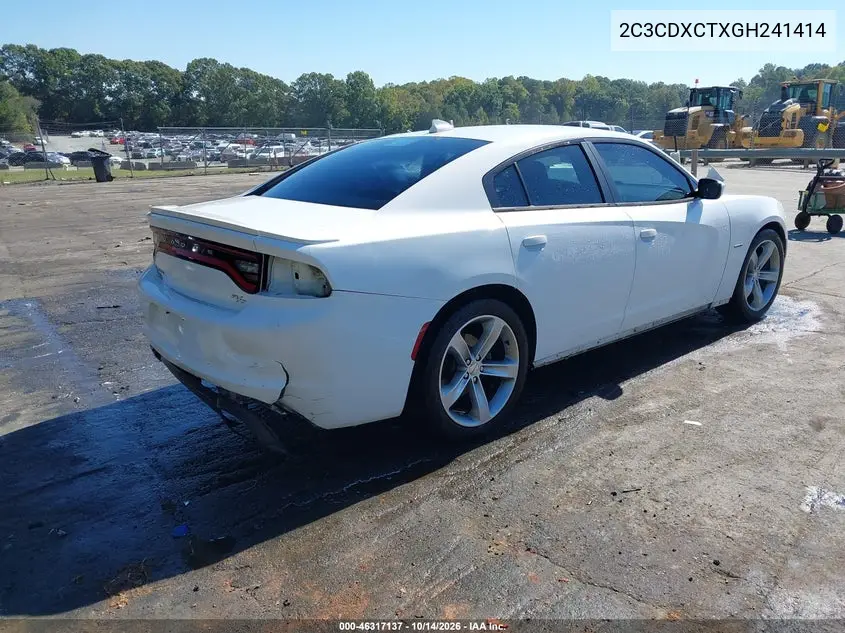 2016 DODGE CHARGER VIN 2C3CDXCTXGH241414 — фото 4
