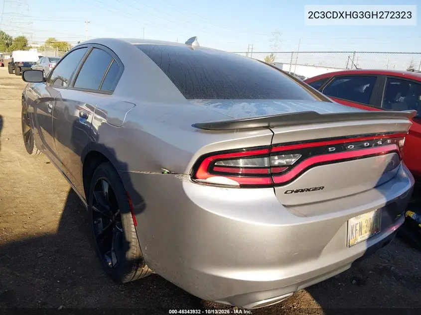 2016 DODGE CHARGER VIN 2C3CDXHG3GH272323 — фото 3