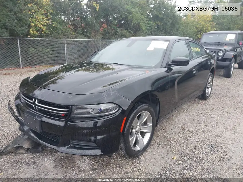 2016 DODGE CHARGER VIN 2C3CDXBG7GH105035 — фото 2
