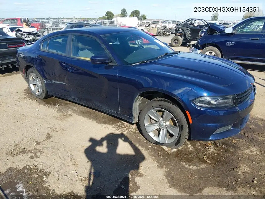 DODGE CHARGER 2016, VIN 2C3CDXHGXGH154351