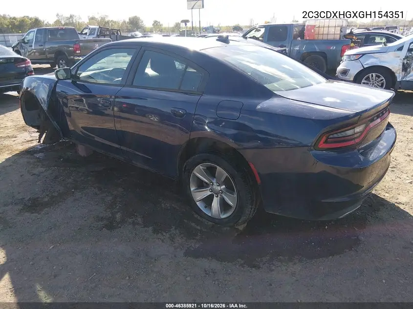 2016 DODGE CHARGER VIN 2C3CDXHGXGH154351 — фото 3