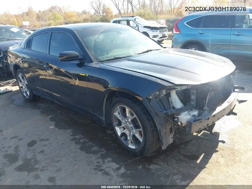 DODGE CHARGER 2016, VIN 2C3CDXJG3GH189078