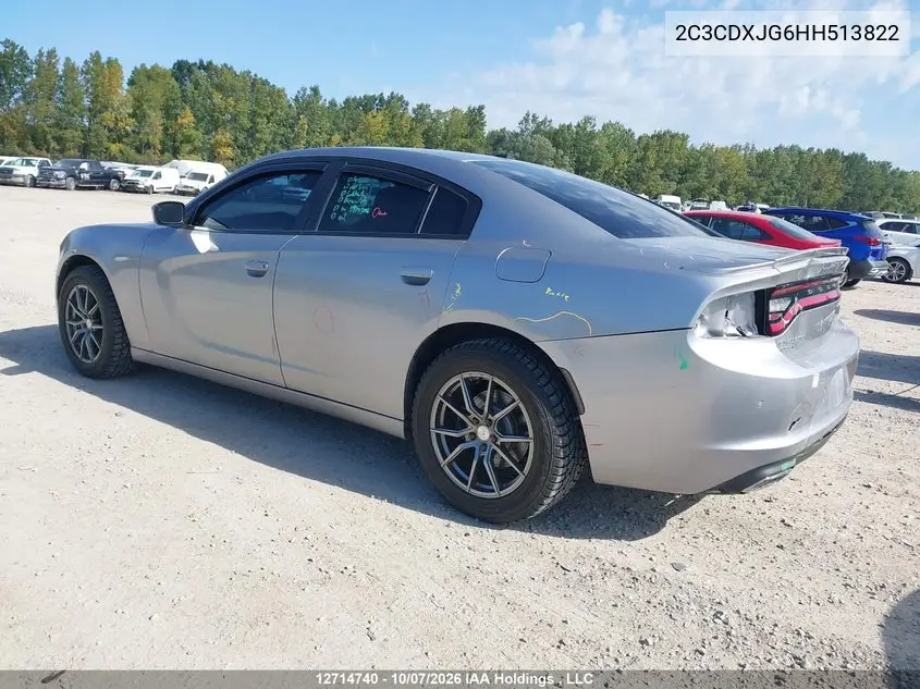 2017 DODGE CHARGER VIN 2C3CDXJG6HH513822 — фото 3