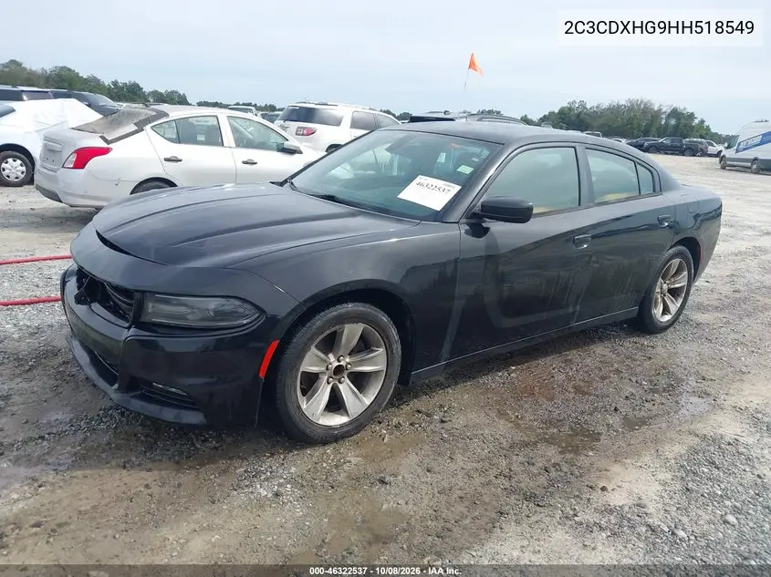 2017 DODGE CHARGER VIN 2C3CDXHG9HH518549 — фото 2