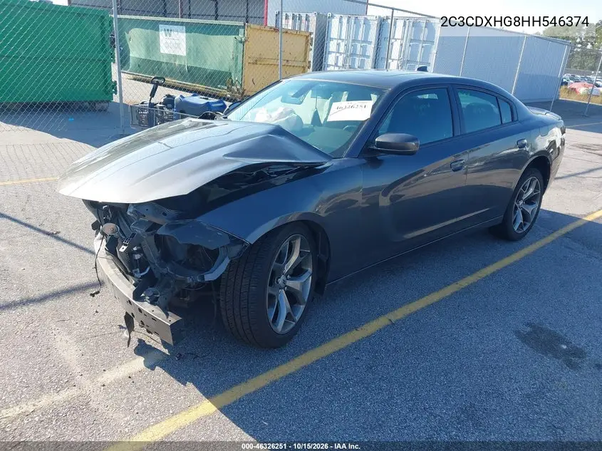 2017 DODGE CHARGER VIN 2C3CDXHG8HH546374 — фото 2