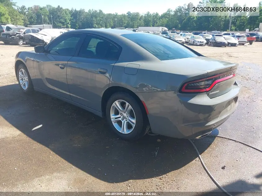 2019 DODGE CHARGER VIN 2C3CDXBG0KH684863 — фото 3
