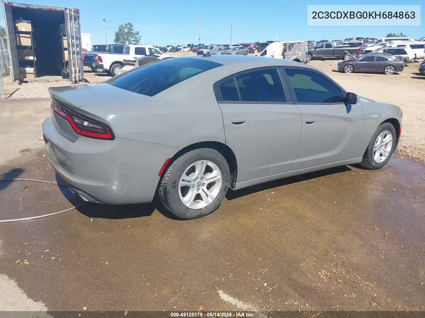 2019 DODGE CHARGER VIN 2C3CDXBG0KH684863 — фото 4