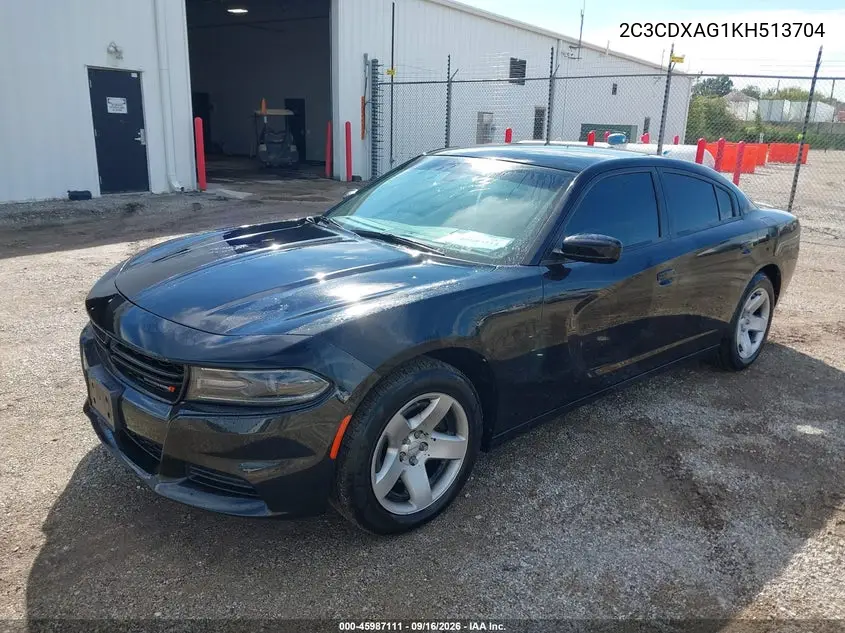2019 DODGE CHARGER VIN 2C3CDXAG1KH513704 — фото 2