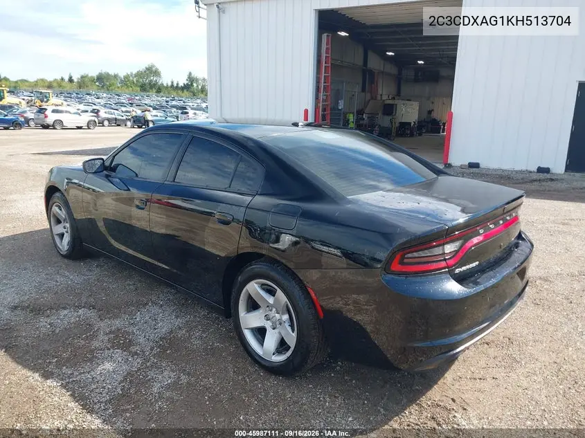 2019 DODGE CHARGER VIN 2C3CDXAG1KH513704 — фото 3