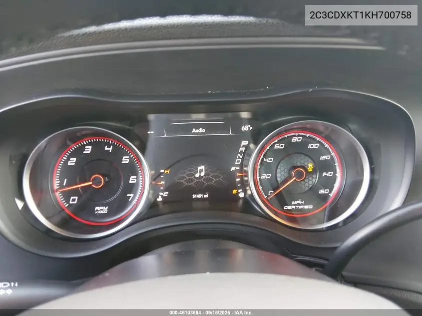 2019 DODGE CHARGER VIN 2C3CDXKT1KH700758 — фото 7