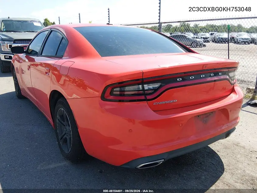 2019 DODGE CHARGER VIN 2C3CDXBG0KH753048 — фото 3