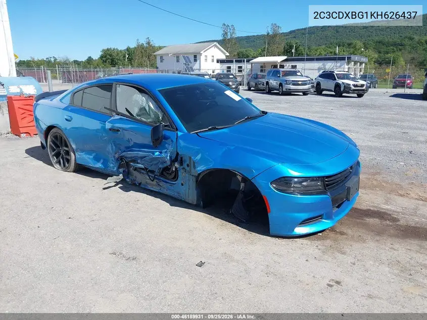 DODGE CHARGER 2019, VIN 2C3CDXBG1KH626437