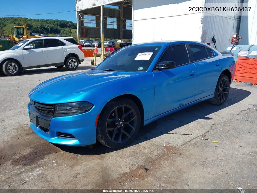2019 DODGE CHARGER VIN 2C3CDXBG1KH626437 — фото 2