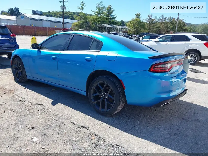 2019 DODGE CHARGER VIN 2C3CDXBG1KH626437 — фото 3