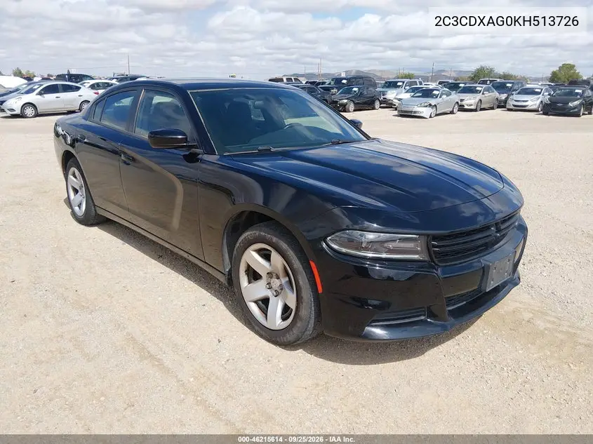 DODGE CHARGER 2019, VIN 2C3CDXAG0KH513726
