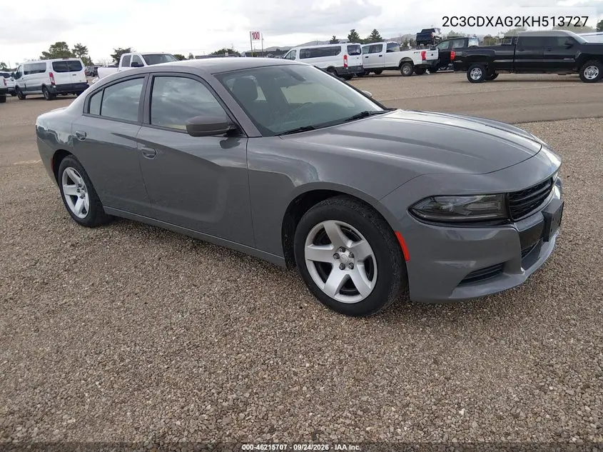 DODGE CHARGER 2019, VIN 2C3CDXAG2KH513727