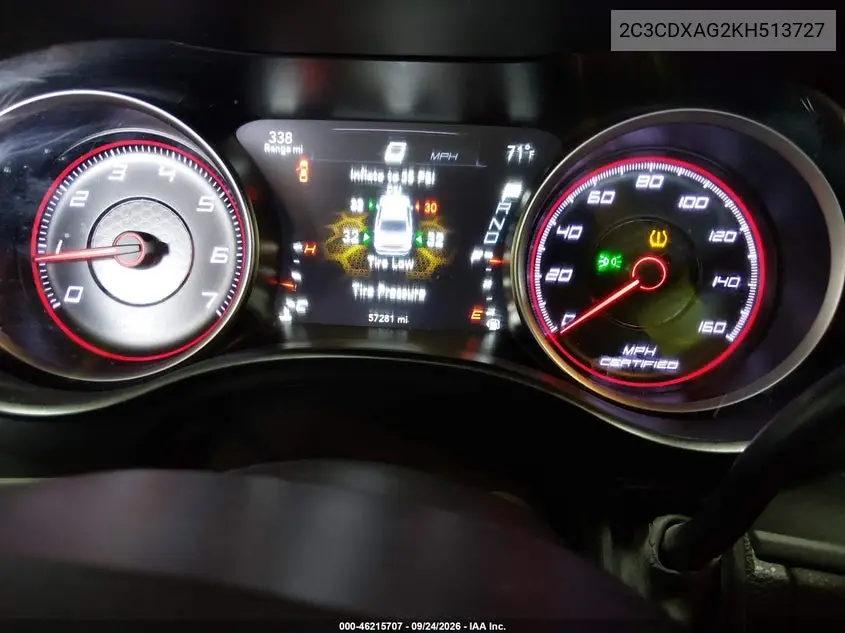 2019 DODGE CHARGER VIN 2C3CDXAG2KH513727 — фото 7