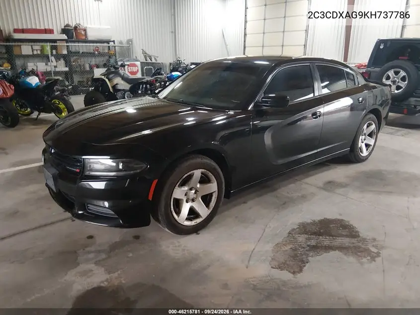 2019 DODGE CHARGER VIN 2C3CDXAG9KH737786 — фото 2