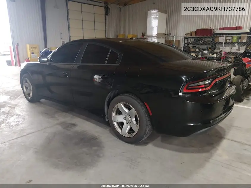 2019 DODGE CHARGER VIN 2C3CDXAG9KH737786 — фото 3