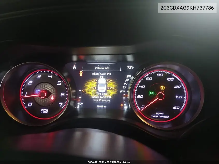 2019 DODGE CHARGER VIN 2C3CDXAG9KH737786 — фото 7