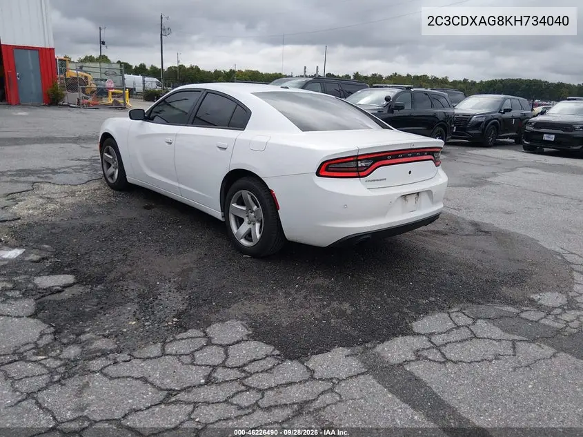 2019 DODGE CHARGER VIN 2C3CDXAG8KH734040 — фото 3