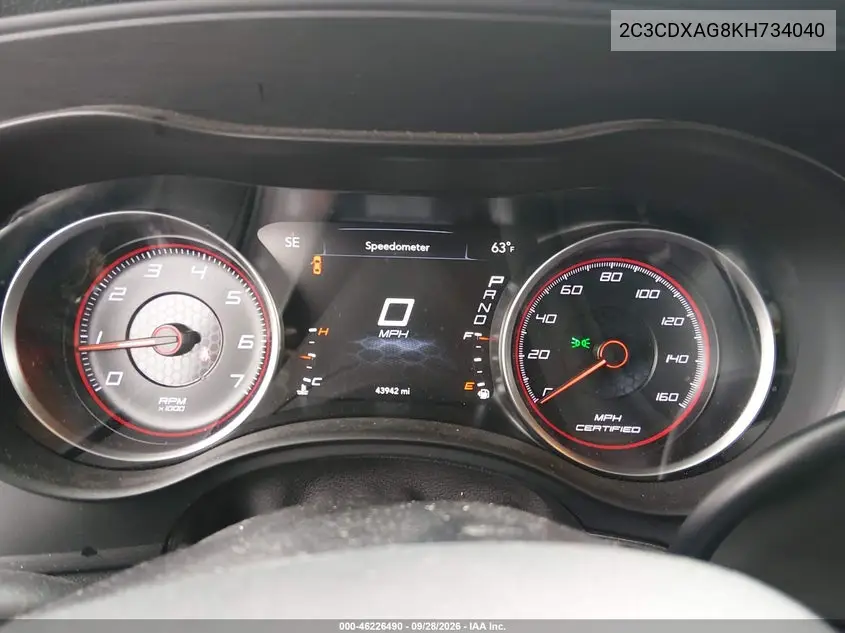 2019 DODGE CHARGER VIN 2C3CDXAG8KH734040 — фото 7